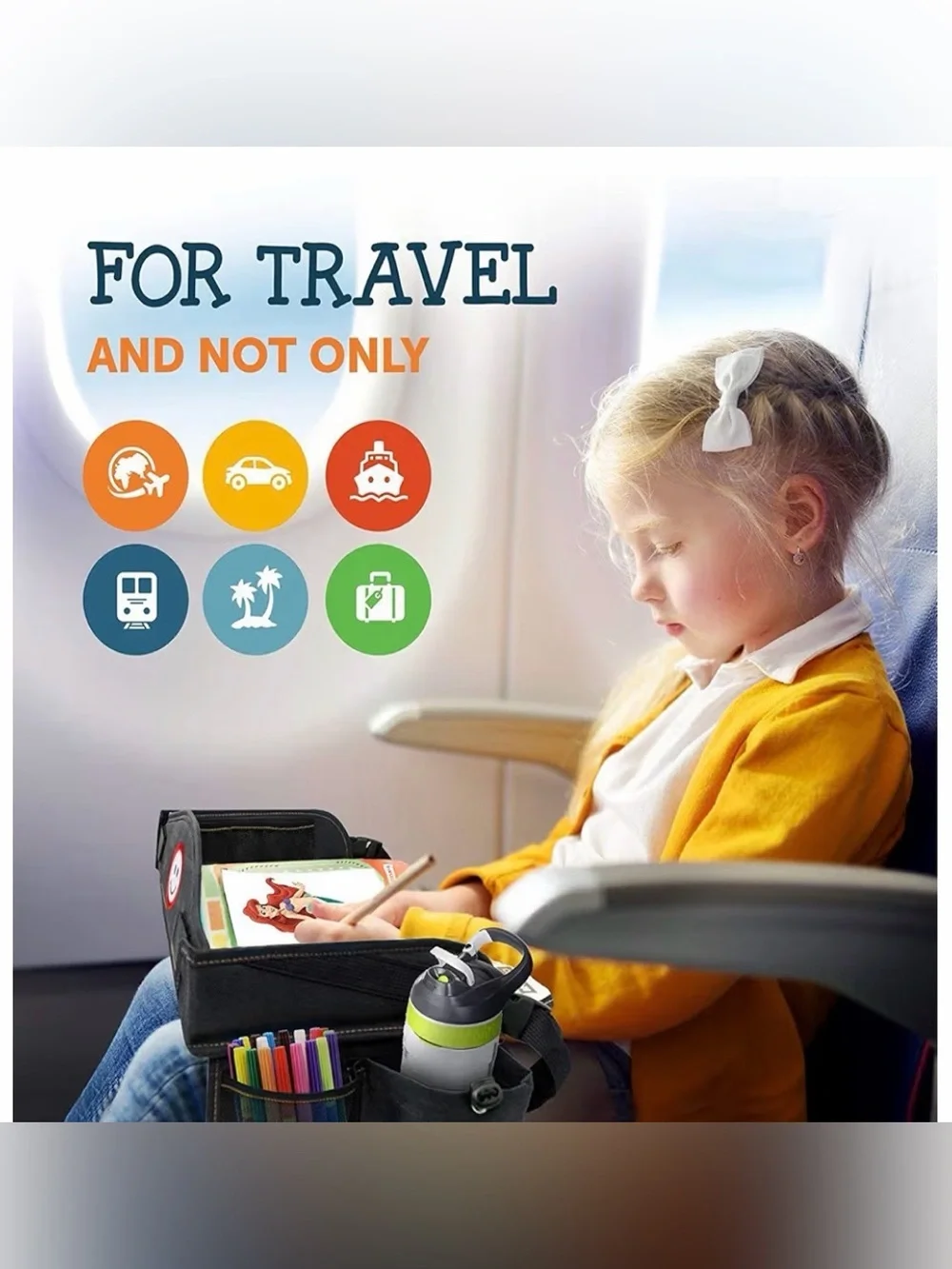 Kids Travel Tray Activity Organizer Plane, Car & Home